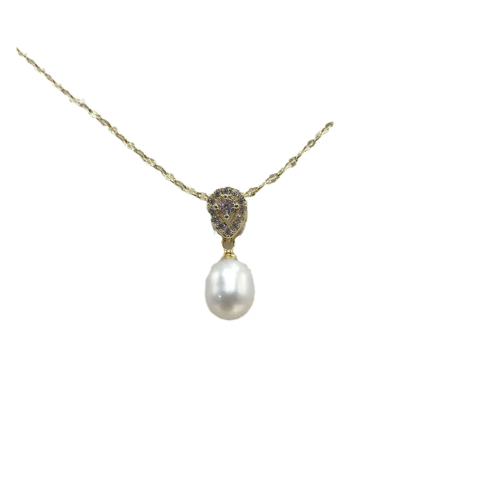 Luxury Pearl Flower Necklace Set Gold Chain - Image 99