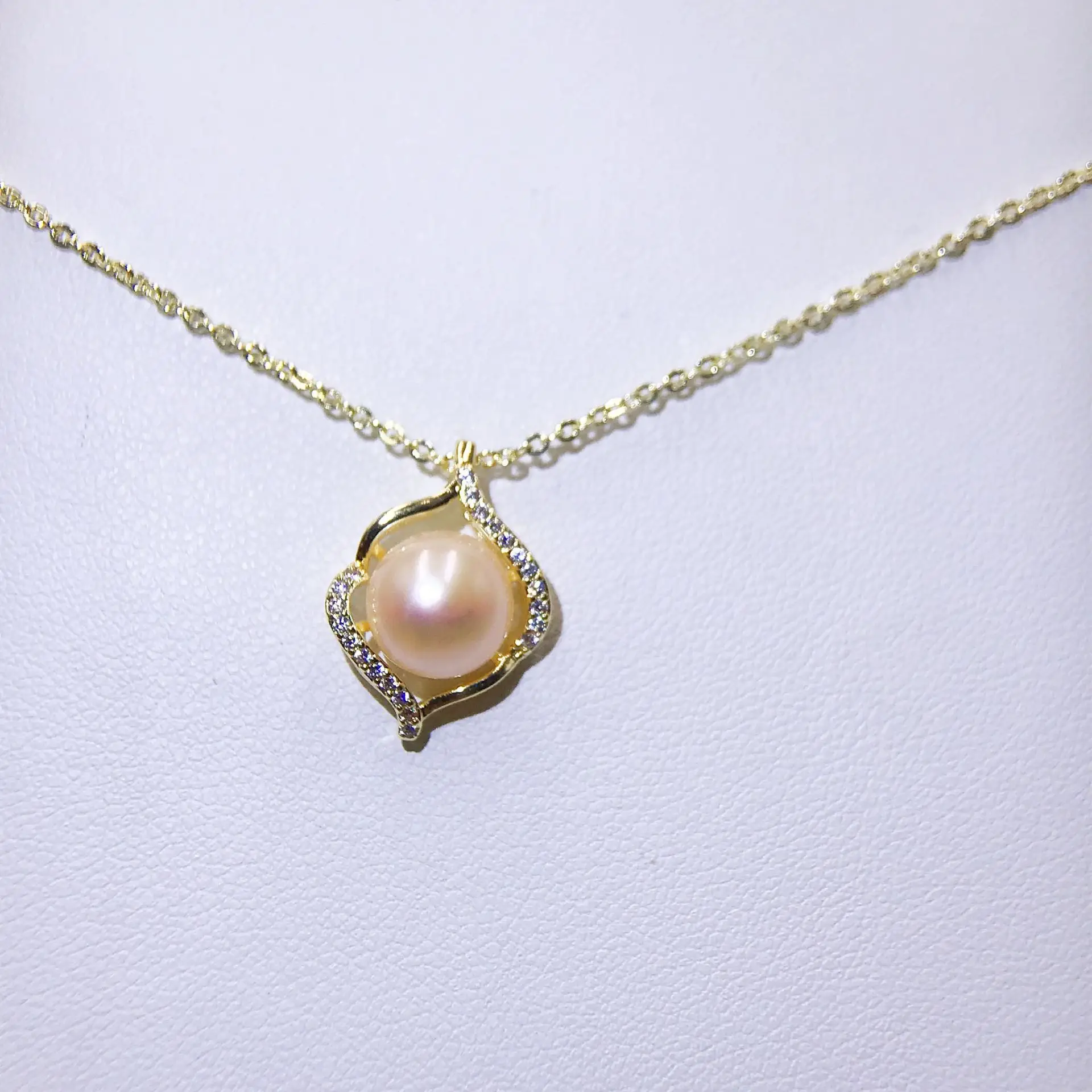Luxury Pearl Flower Necklace Set Gold Chain — feature 37