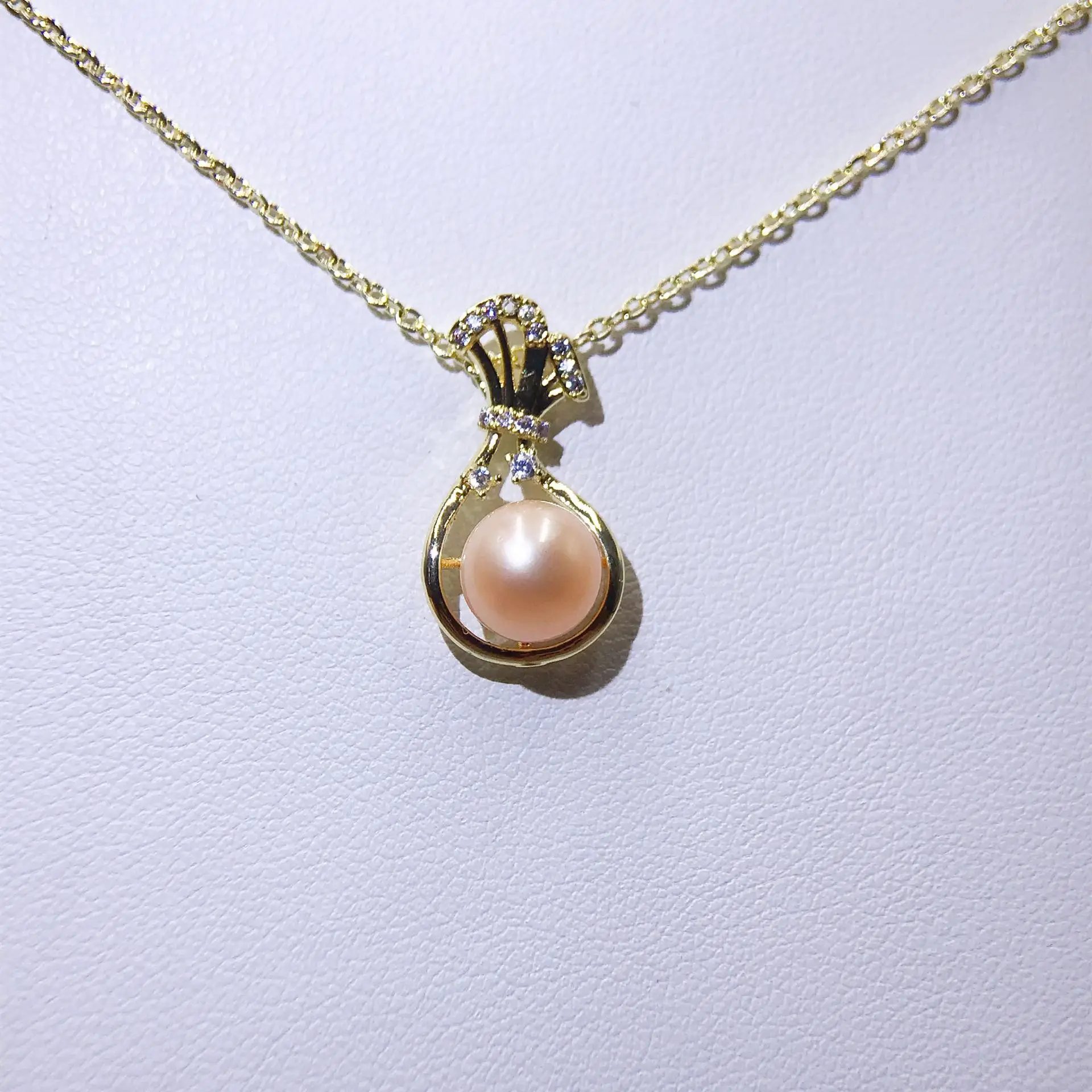 Luxury Pearl Flower Necklace Set Gold Chain — feature 39
