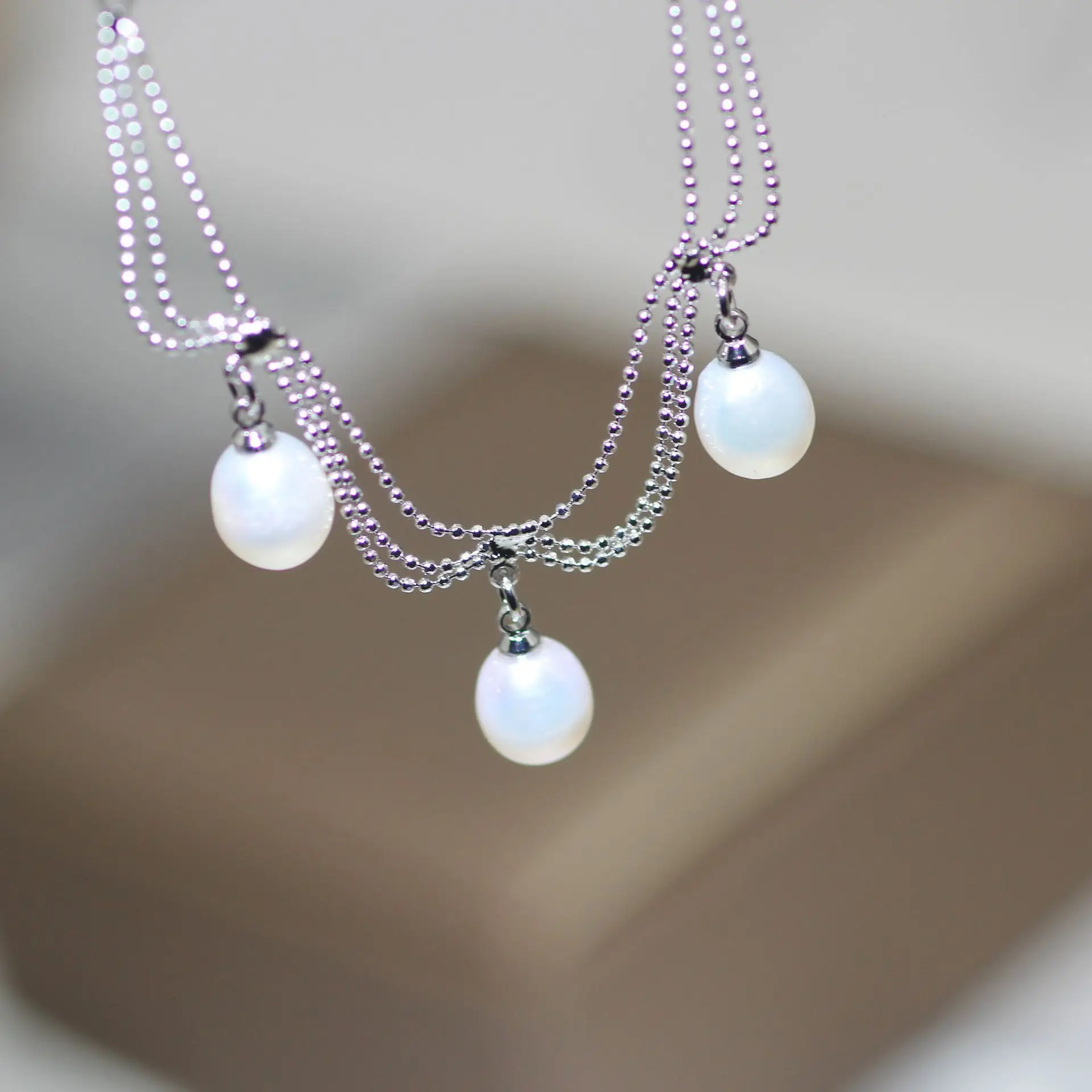 Luxury Pearl Flower Necklace Set Gold Chain - Image 88