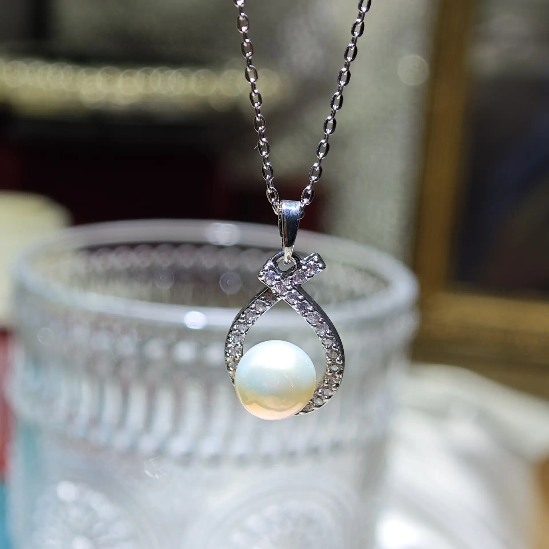 Luxury Pearl Flower Necklace Set Gold Chain - Image 91