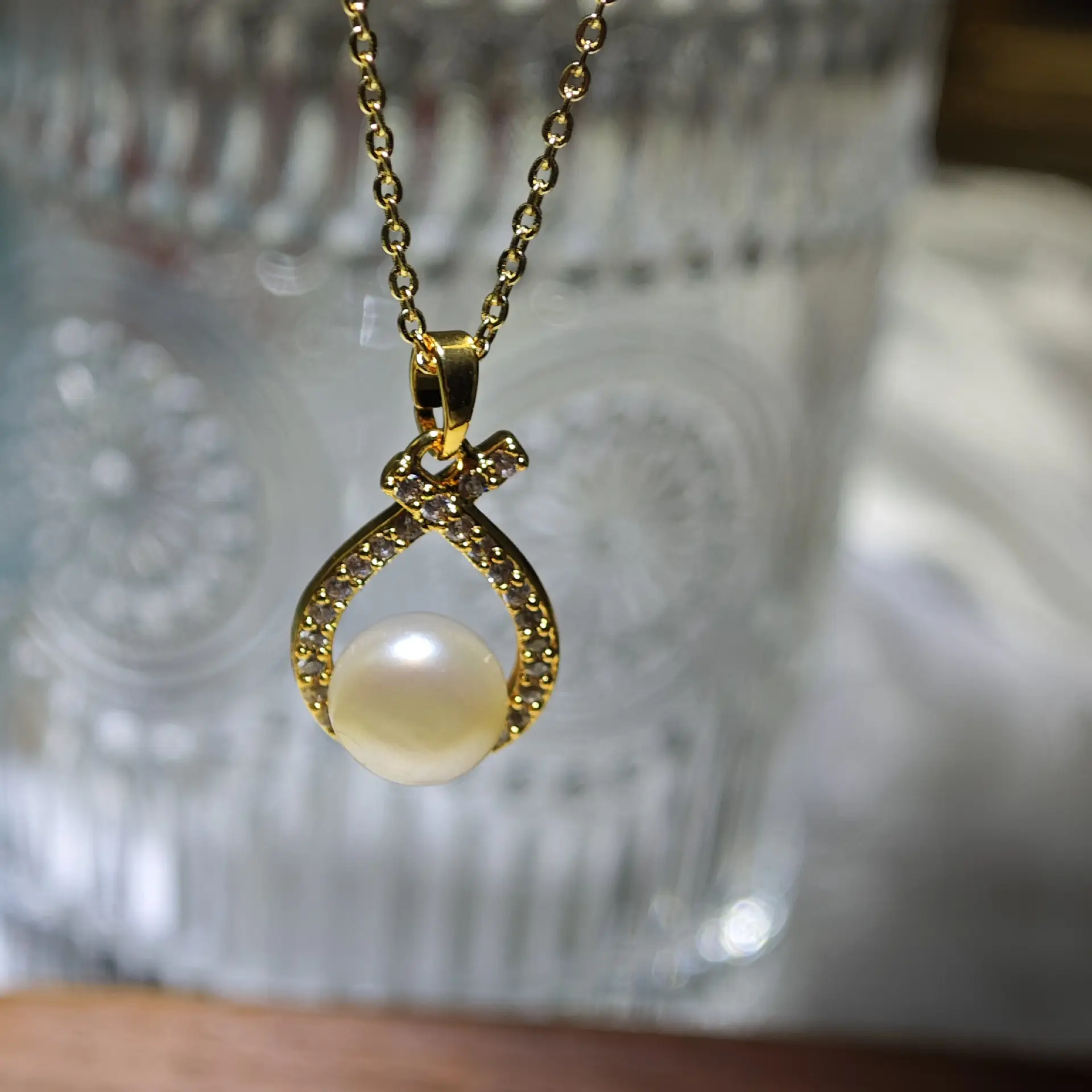 Luxury Pearl Flower Necklace Set Gold Chain - Image 92