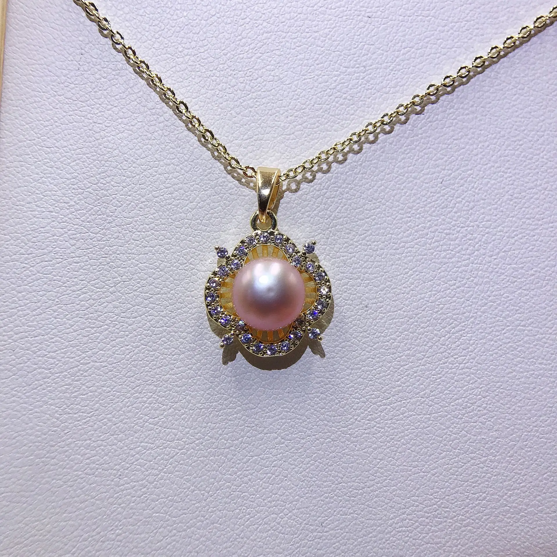 Luxury Pearl Flower Necklace Set Gold Chain - Image 31
