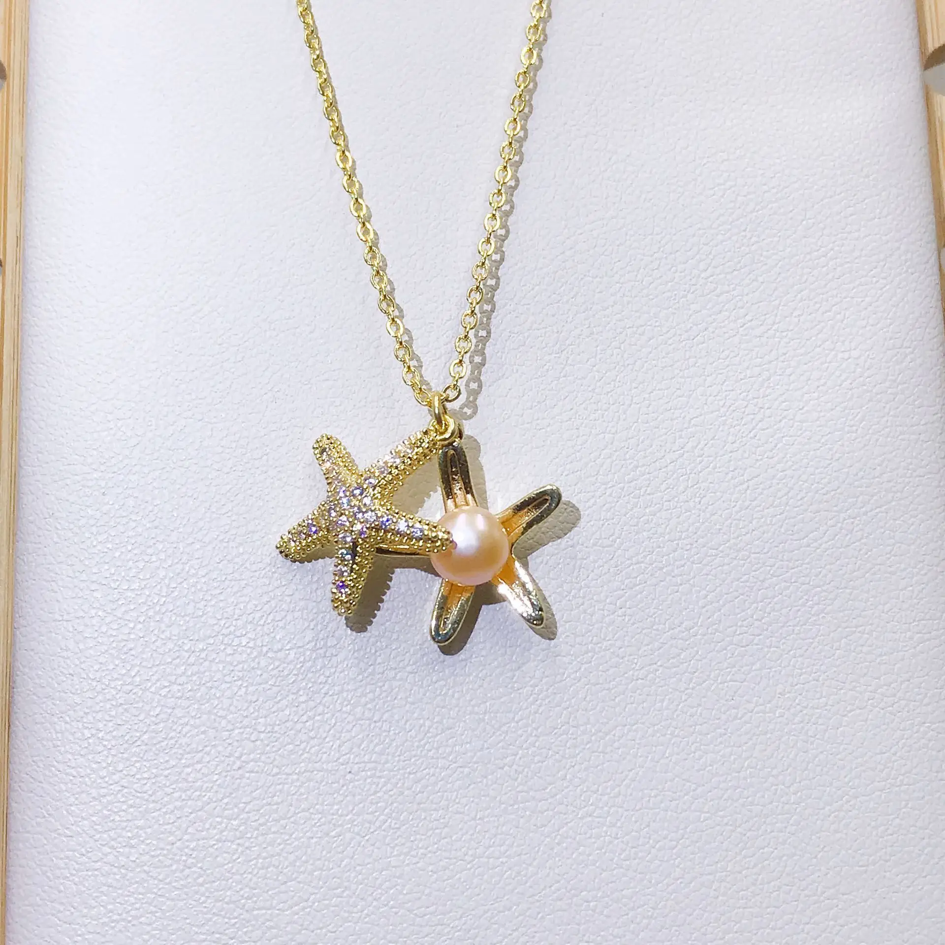 Luxury Pearl Flower Necklace Set Gold Chain - Image 42