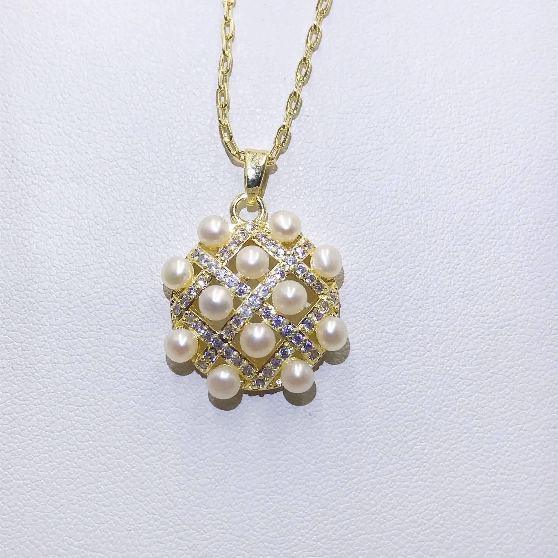 Luxury Pearl Flower Necklace Set Gold Chain - Image 56