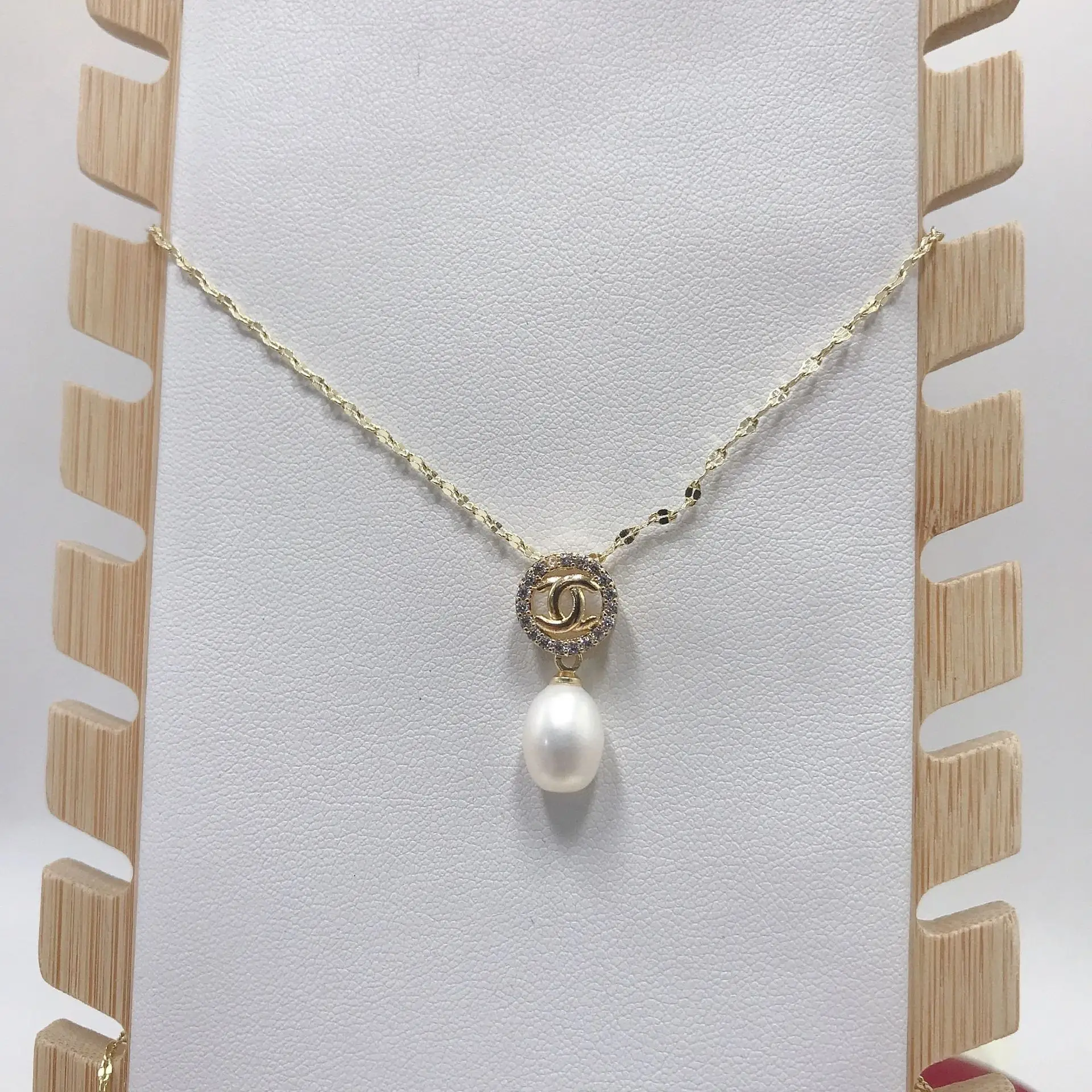 Luxury Pearl Flower Necklace Set Gold Chain - Image 61