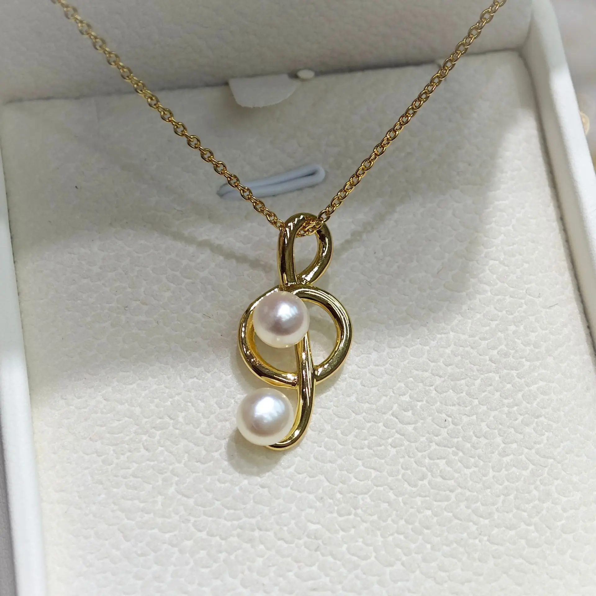 Luxury Pearl Flower Necklace Set Gold Chain - Image 65