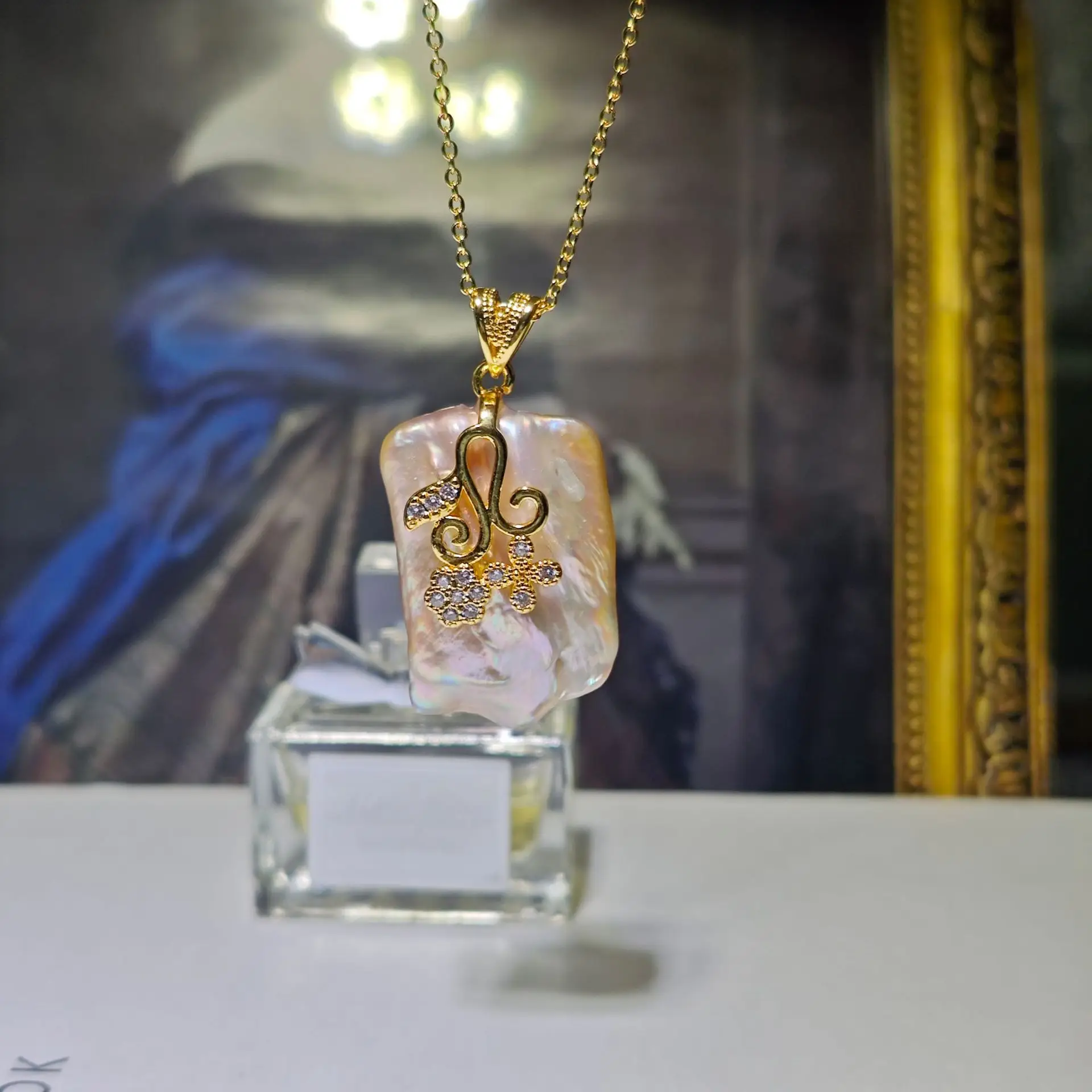 Luxury Pearl Flower Necklace Set Gold Chain - Image 66
