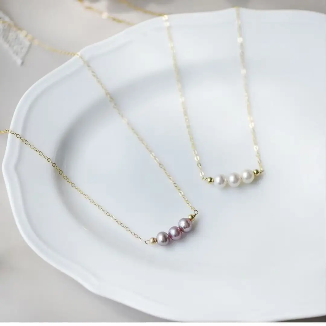 Luxury Pearl Flower Necklace Set Gold Chain - Image 71