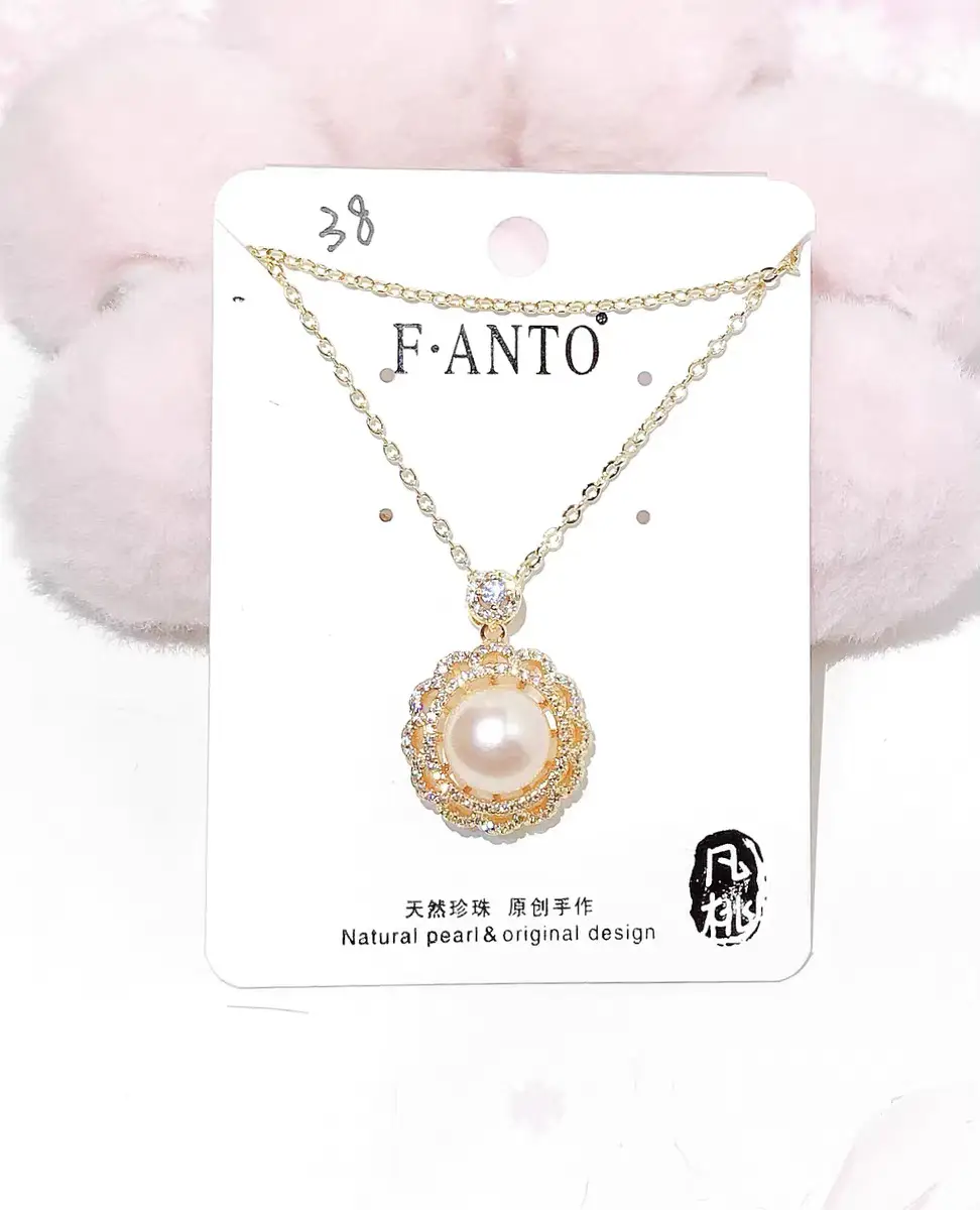 Luxury Pearl Flower Necklace Set Gold Chain - Image 76