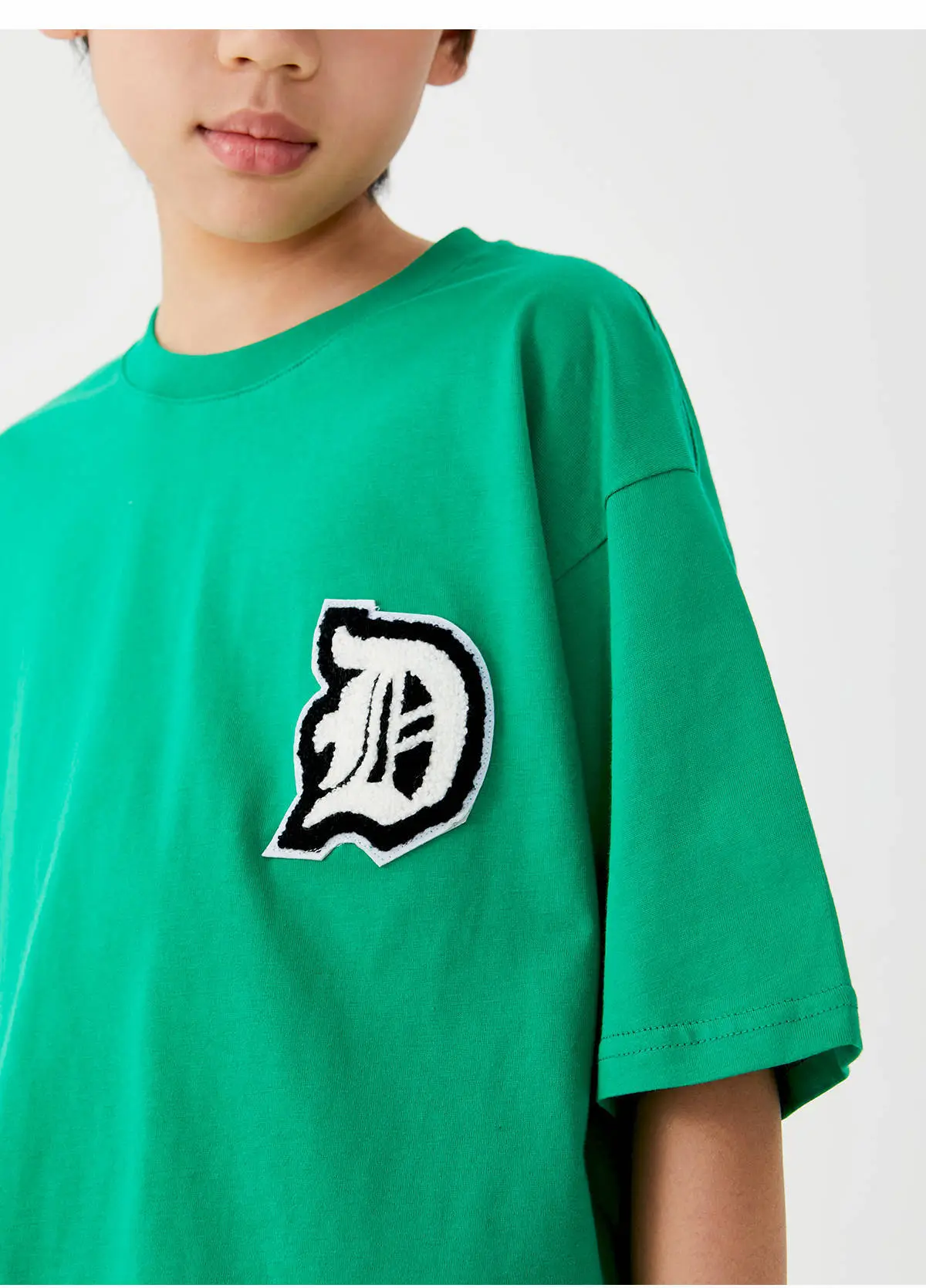 Kids Cotton T-Shirt Shorts Set Green Plaid Black — feature 16