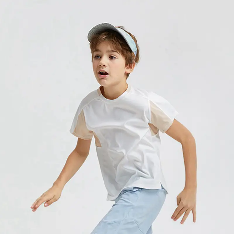 Boy Blue White Contrast T-Shirt 2024 Summer - Image 4