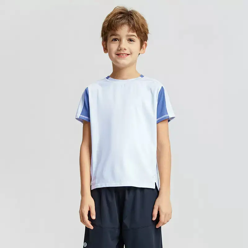 Boy Blue White Contrast T-Shirt 2024 Summer - Image 2