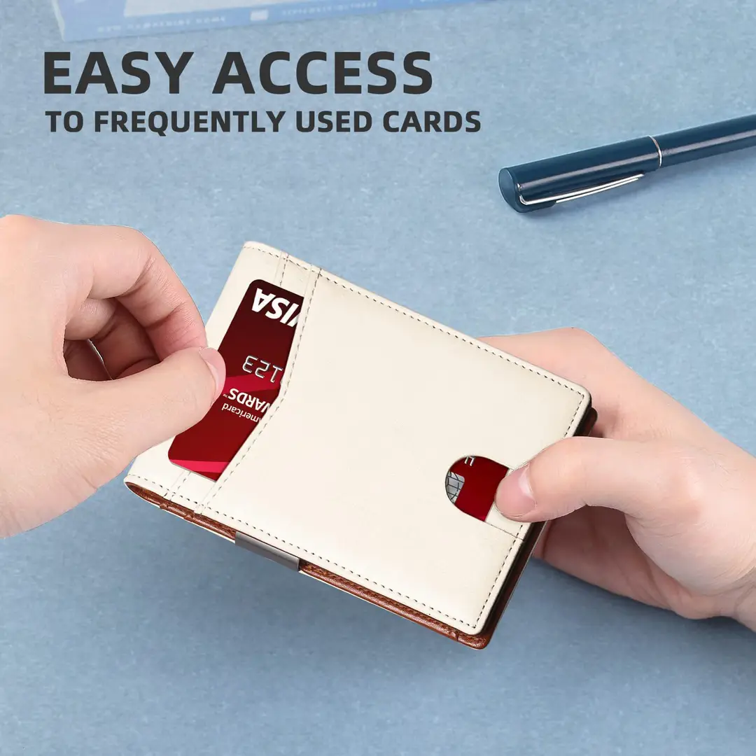 Rfid Wallet Carbon Fiber Multi-Card Slot Anti-Theft Wallet Card Holder Dollar Bill Holder Men's Wallet Color-Blocking Design Anti-Skimming — feature 17