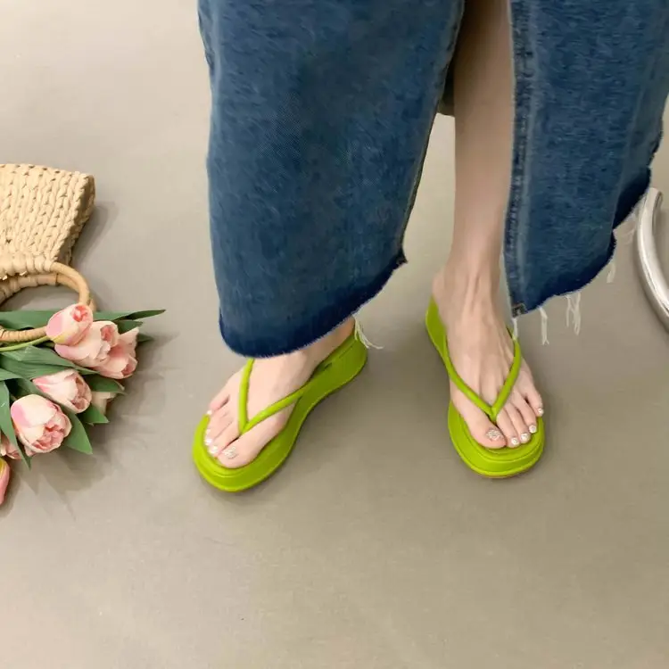 2023 Black Korean Women's Flip Flops Wedge Sandals — feature 4