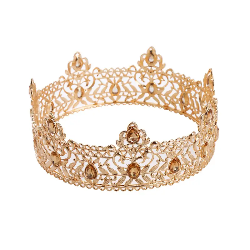 European Queen Crown with Black Rhinestones Alloy - Image 4