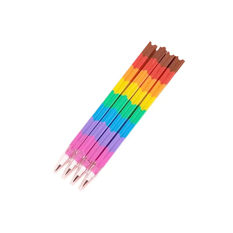 Sharpening-free pencil building blocks rainbow bullet pen egg pen Primary School kindergarten prize gift children stationery