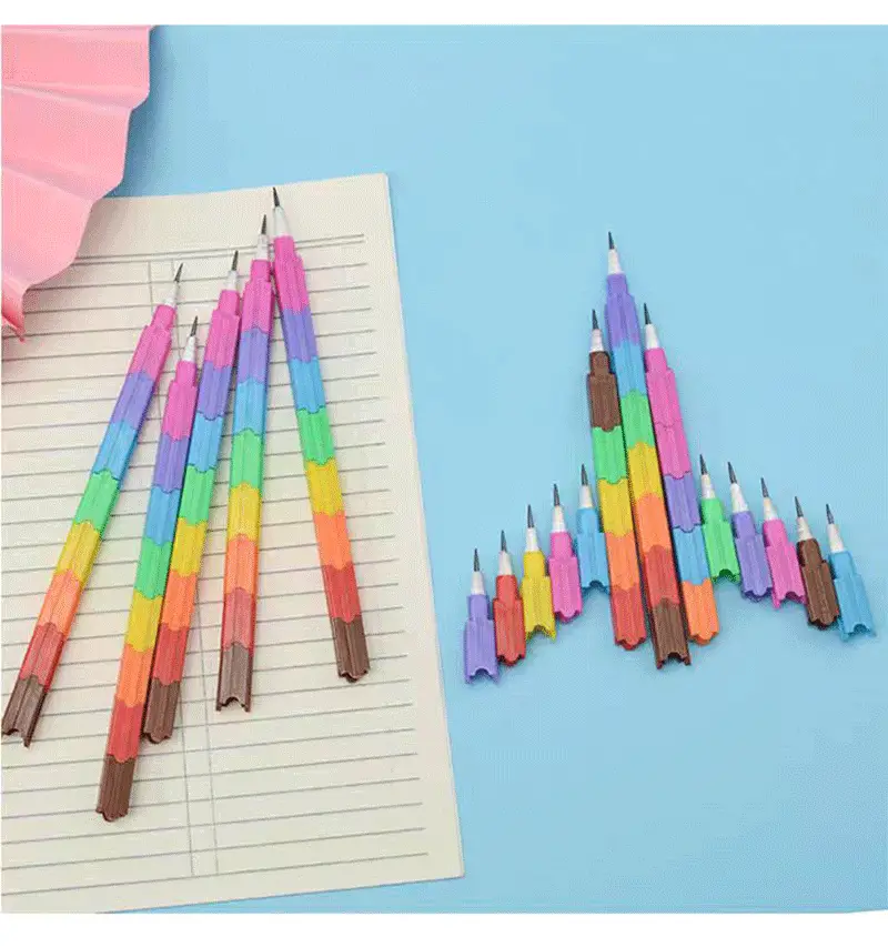 Sharpening-free pencil building blocks rainbow bullet pen egg pen Primary School kindergarten prize gift children stationery — feature 4