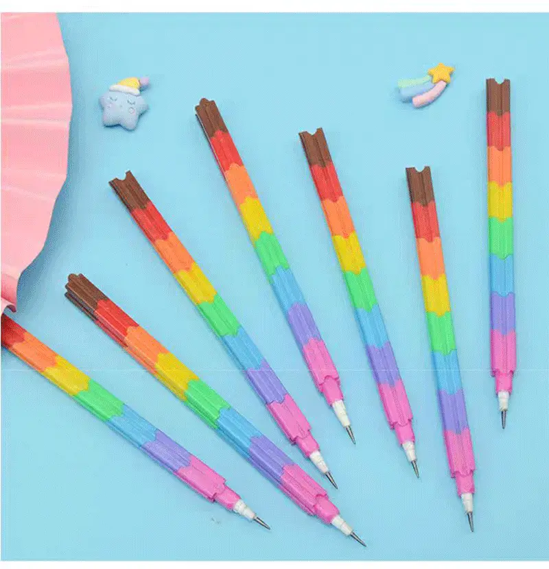 Sharpening-free pencil building blocks rainbow bullet pen egg pen Primary School kindergarten prize gift children stationery — feature 5