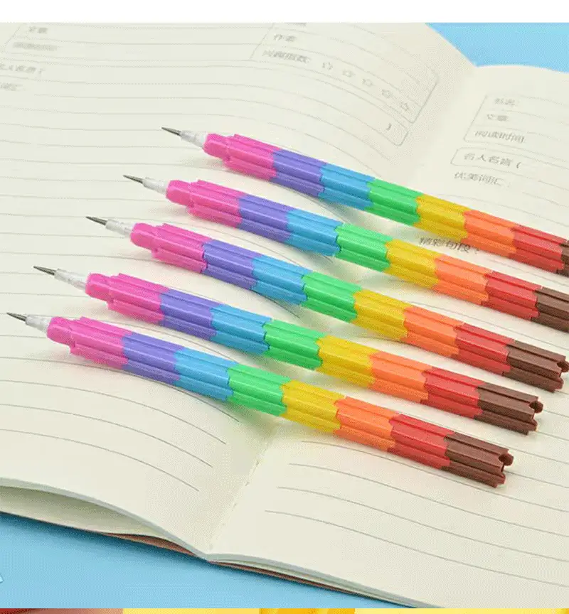 Sharpening-free pencil building blocks rainbow bullet pen egg pen Primary School kindergarten prize gift children stationery — feature 8