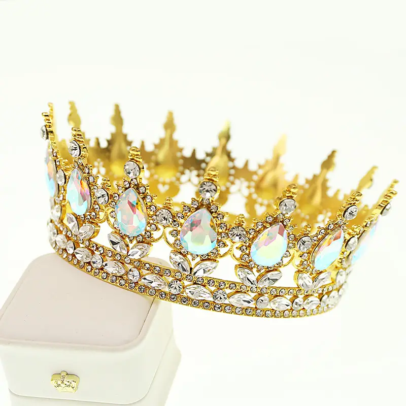 Gold Crown Bridal Tiara for Weddings & Decorations - Image 3