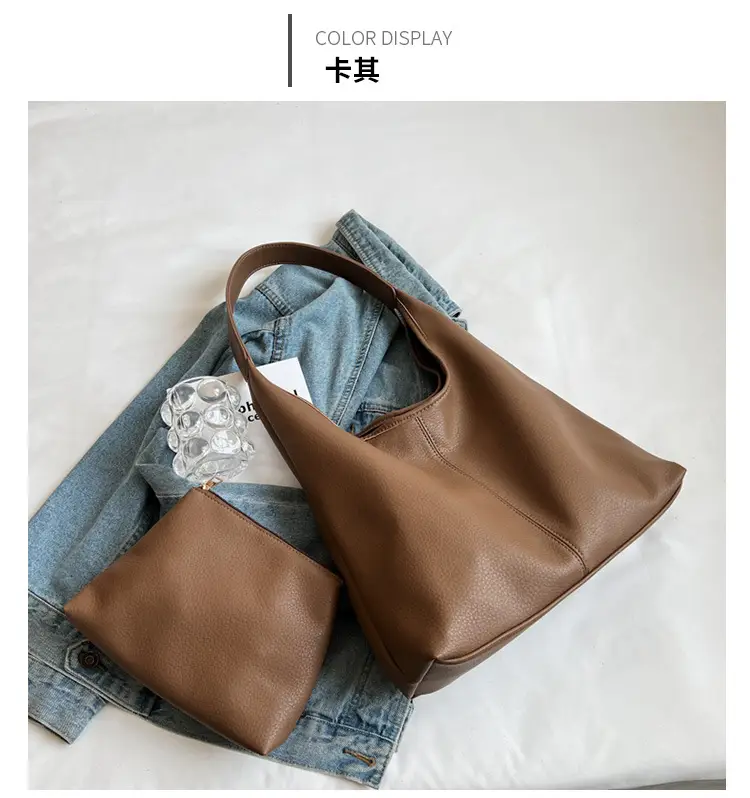 Women Large Capacity Shoulder Bag Brown Leather Spring Summer 2026 — feature 36