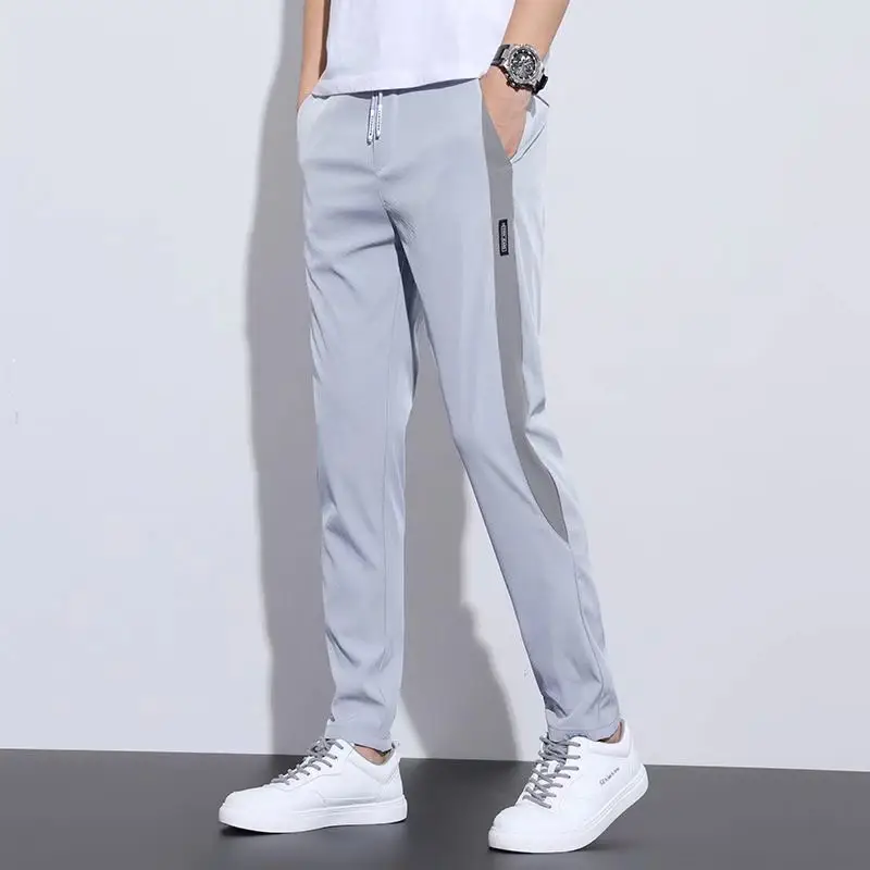 Men's Grey Korean Casual Pants Thin Straight Summer - Image 2
