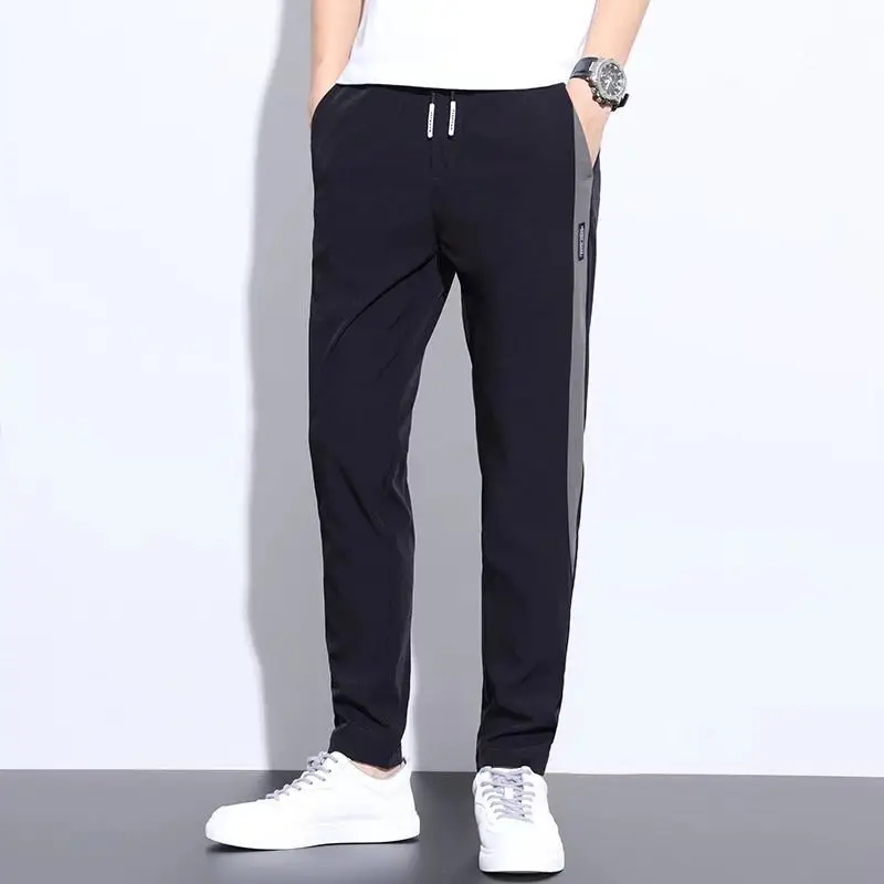 Men's Grey Korean Casual Pants Thin Straight Summer - Image 3