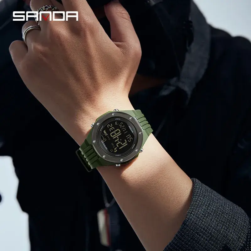 Men's Waterproof Digital Pedometer Calorie Counter Watch - Image 6