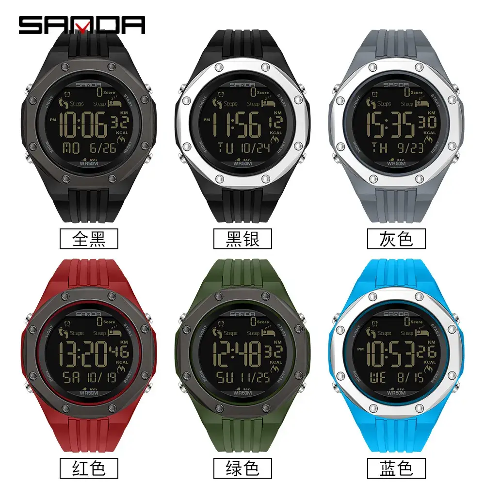 Men's Waterproof Digital Pedometer Calorie Counter Watch - Image 8
