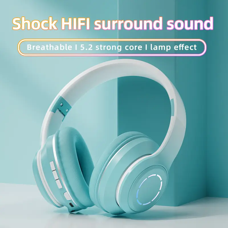 Wireless Bluetooth Headset Pink Gradient Luminous - Image 8