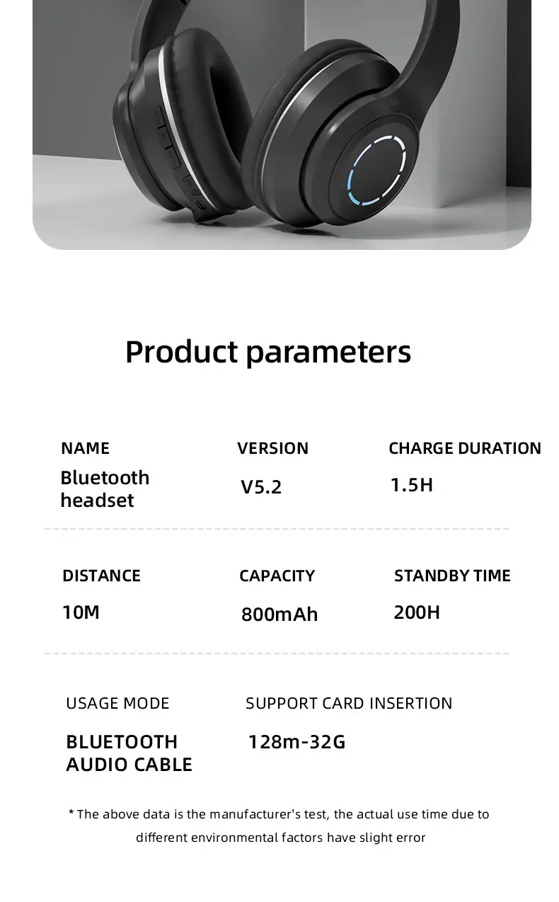 Wireless Bluetooth Headset Pink Gradient Luminous — feature 19