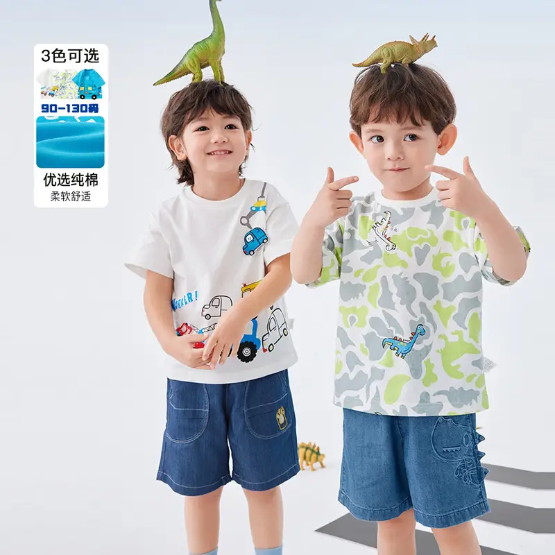 Kids Bus T-Shirt Blue Cotton 2025 Summer - Image 5