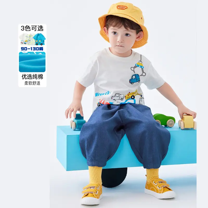 Kids Bus T-Shirt Blue Cotton 2025 Summer - Image 6