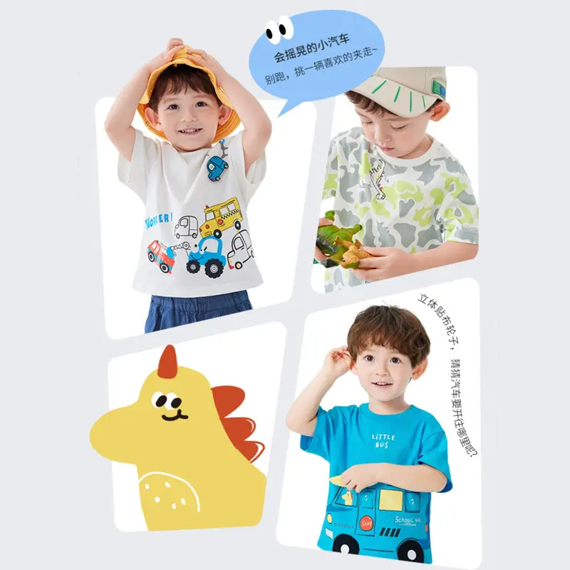 Kids Bus T-Shirt Blue Cotton 2025 Summer - Image 7