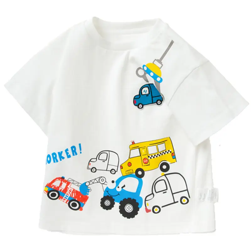 Kids Bus T-Shirt Blue Cotton 2025 Summer - Image 8