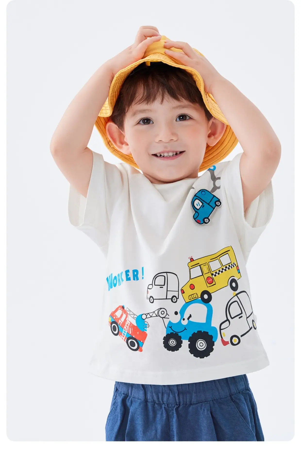 Kids Bus T-Shirt Blue Cotton 2025 Summer — feature 16