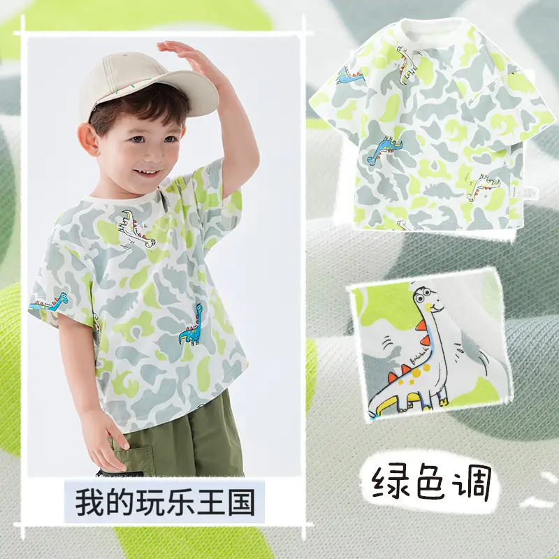 Kids Bus T-Shirt Blue Cotton 2025 Summer - Image 3