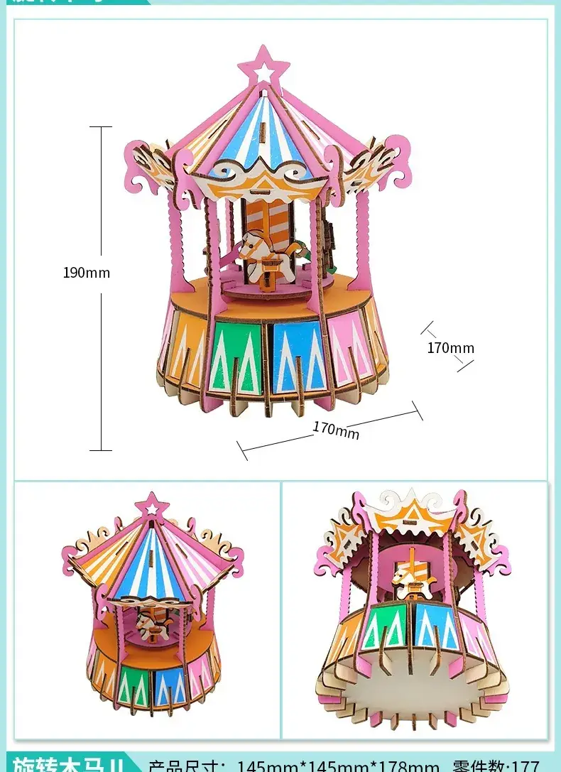 3D Wooden Ferris Wheel for Girls Educational Toy — feature 13