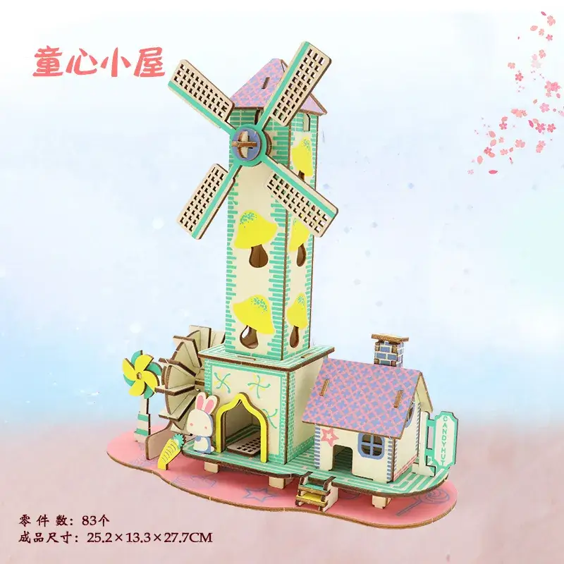 3D Wooden Ferris Wheel for Girls Educational Toy - Image 14