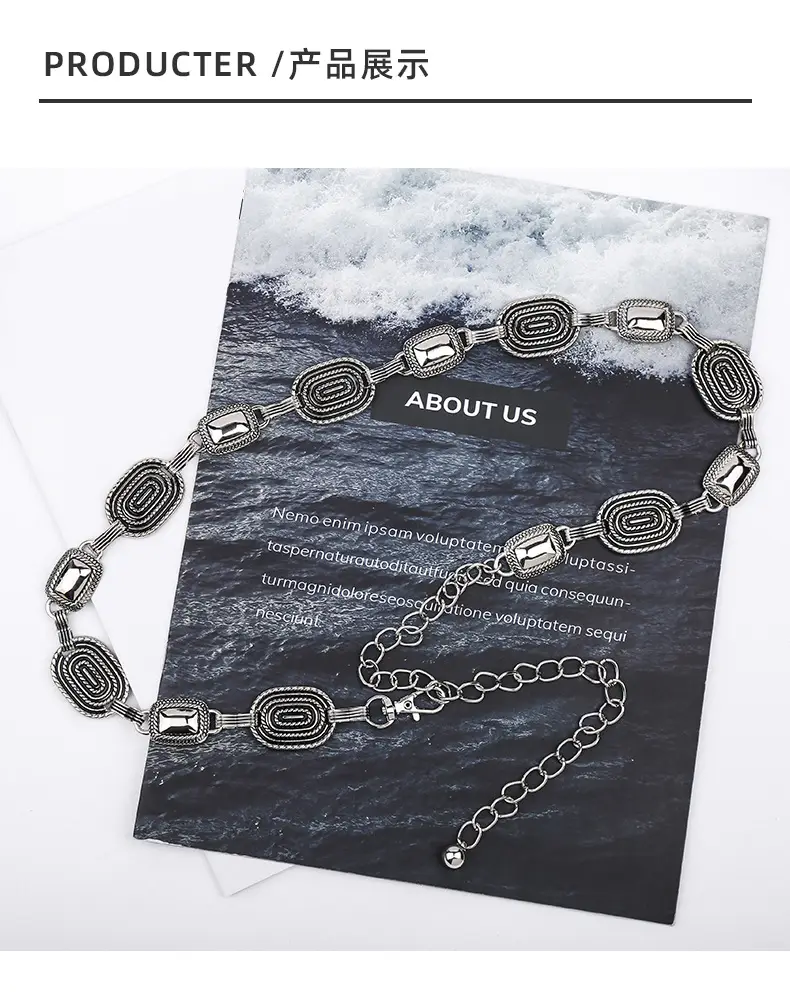 Women's Punk Metal Chain Necklace with Chain Strap β feature 9