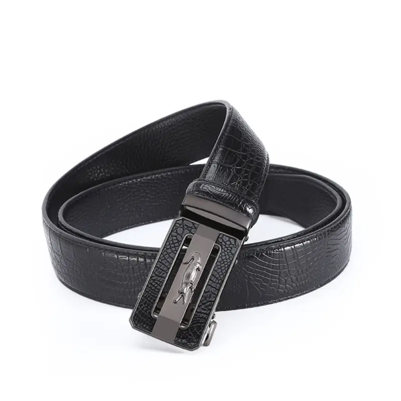 Men's Brown Crocodile Belt with Gold Buckle 2023