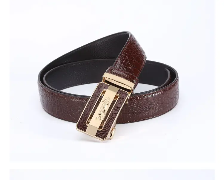 Men's Brown Crocodile Belt with Gold Buckle 2023 — feature 8