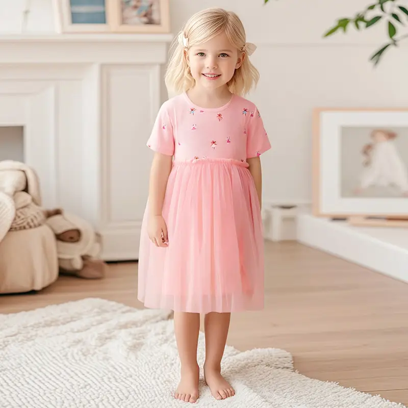 Little Maven Girls Pink Princess Dress Summer - Image 6