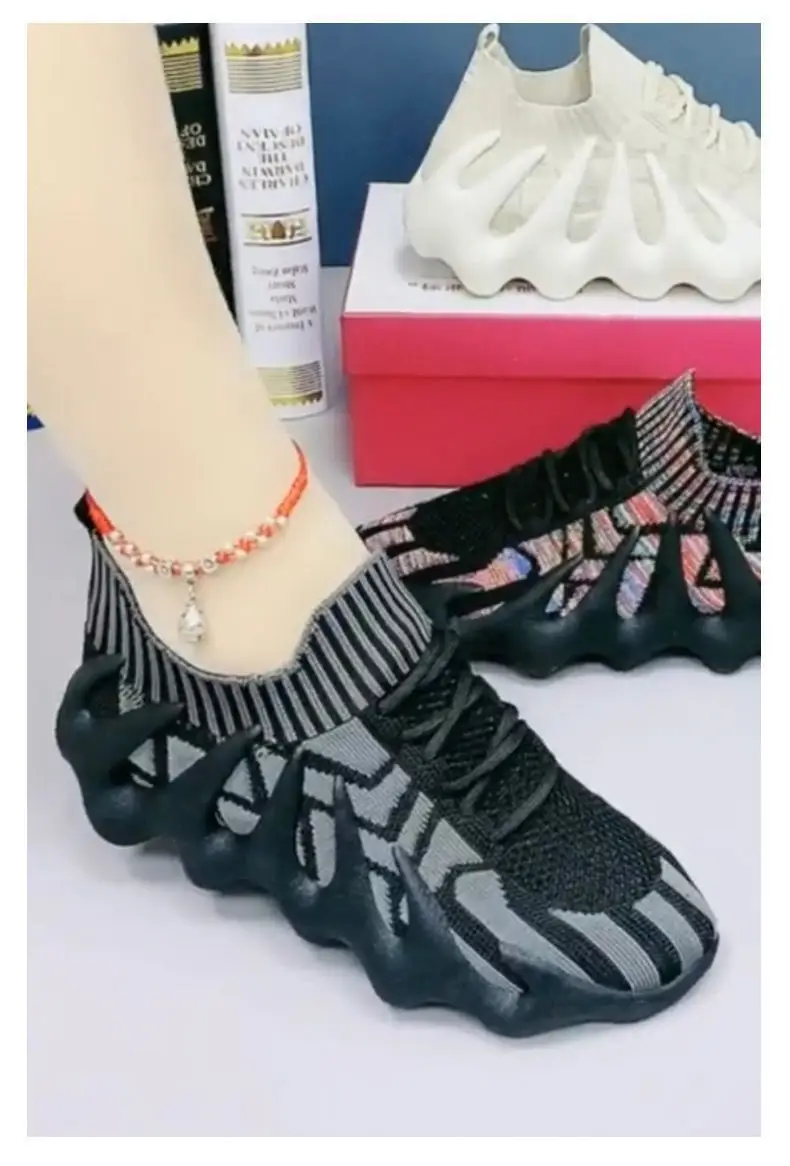Women Flying Weaving Sneakers White Yellow Green 2023 — feature 7