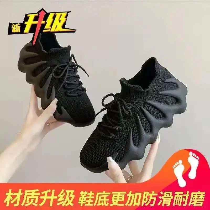 Women Flying Weaving Sneakers White Yellow Green 2023 - Image 6