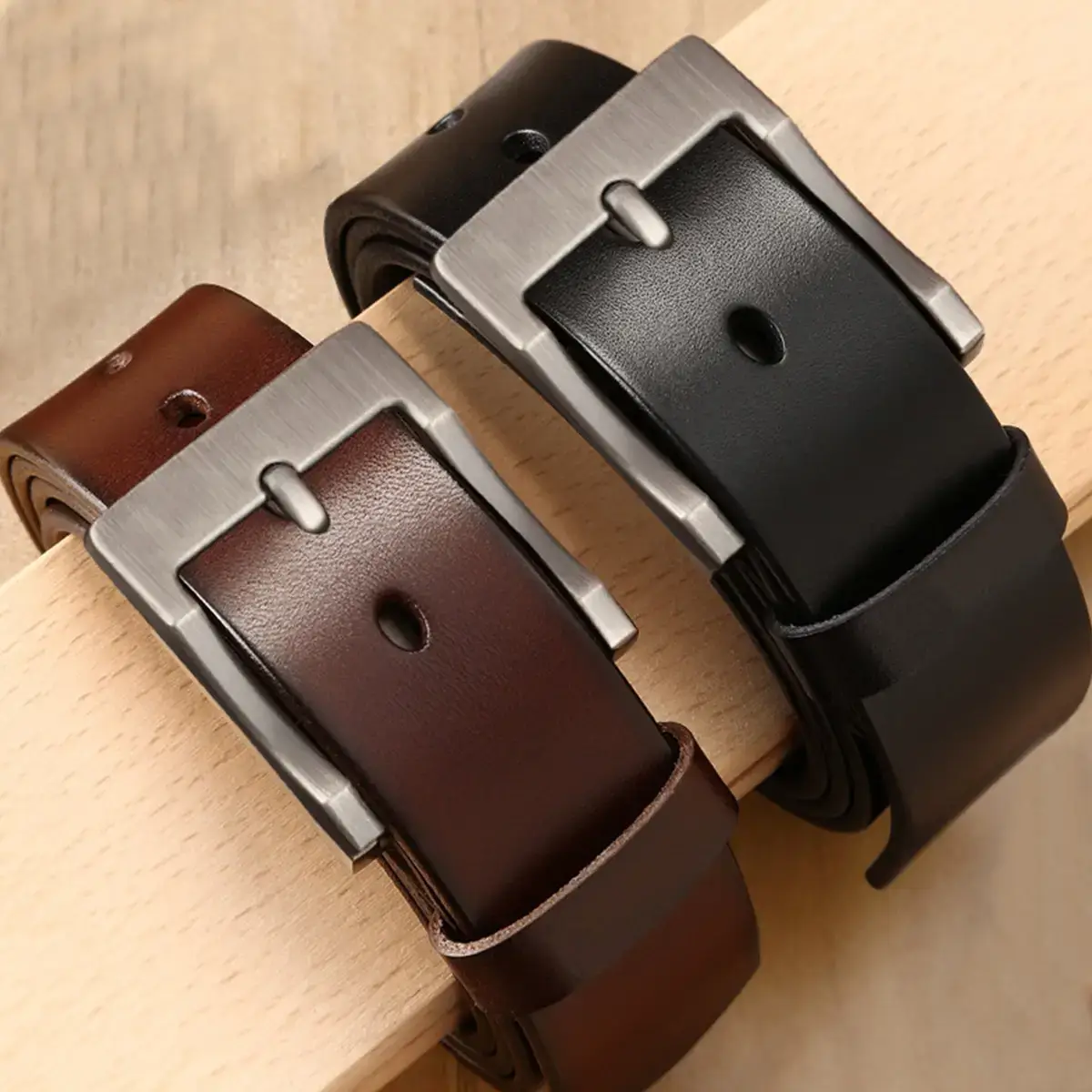 Retro Cowhide Belt Men's Pin Buckle Business Casual Belt - Image 6