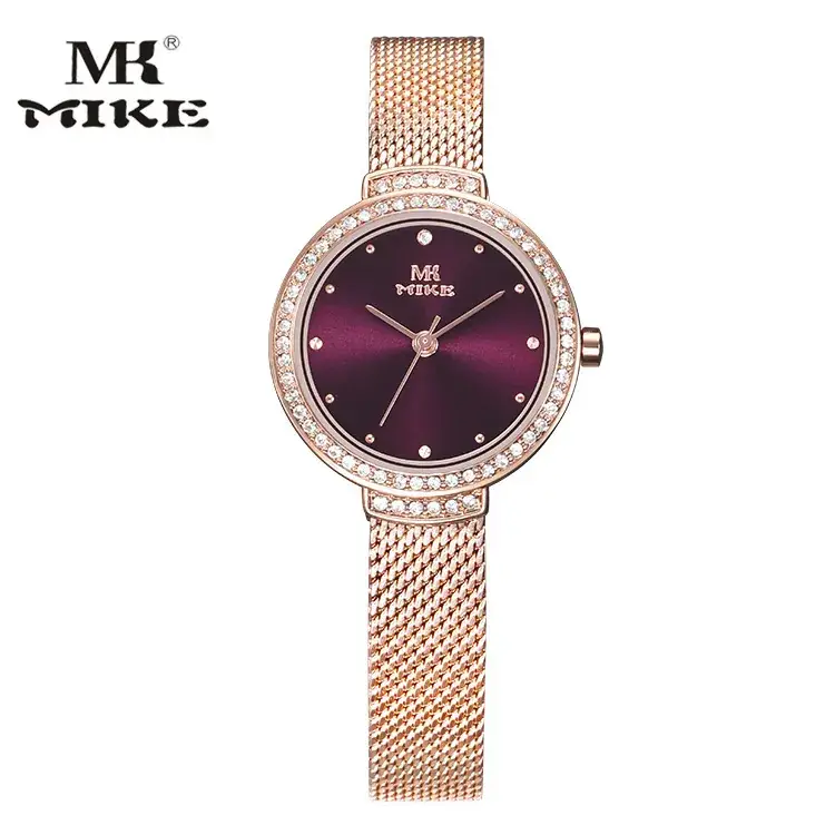 Women's Rose Gold Mesh Watch with Crystal Dial - Image 11
