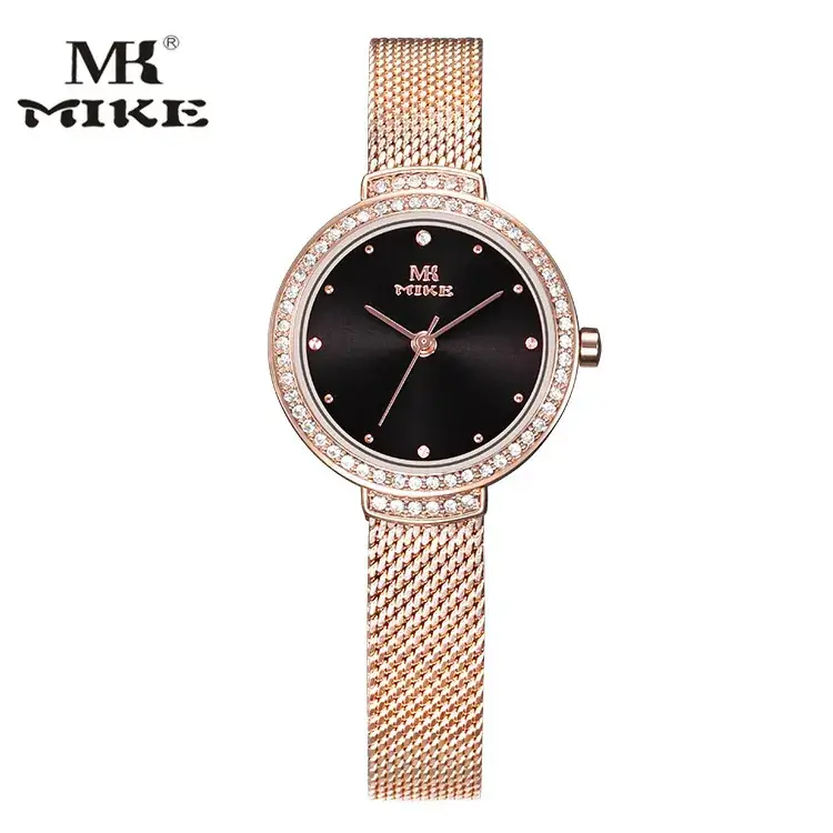 Women's Rose Gold Mesh Watch with Crystal Dial - Image 12