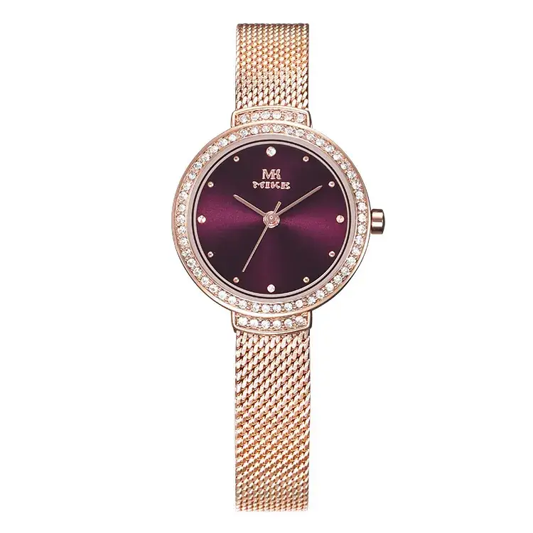 Women's Rose Gold Mesh Watch with Crystal Dial - Image 3